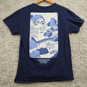 Lurking Class Men's Graphic Skeleton T-Shirt Short Sleeve Blue Size M Streetwear